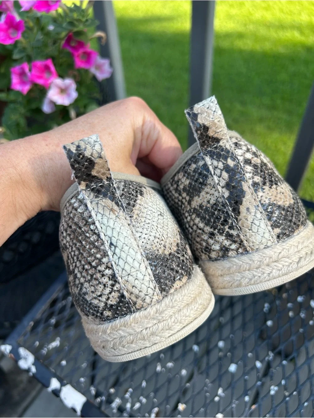 Clarks Collection Women’s Slip-On Snake Print Espadrille Sneakers Size 12M